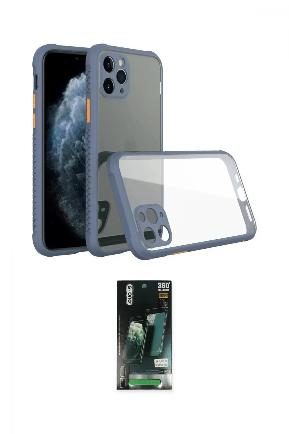 ieg™ iPhone 11 Pro Kılıf Nova Asil Özel Seri - Siyah 360 Mat Full Body Arka Koruyucu