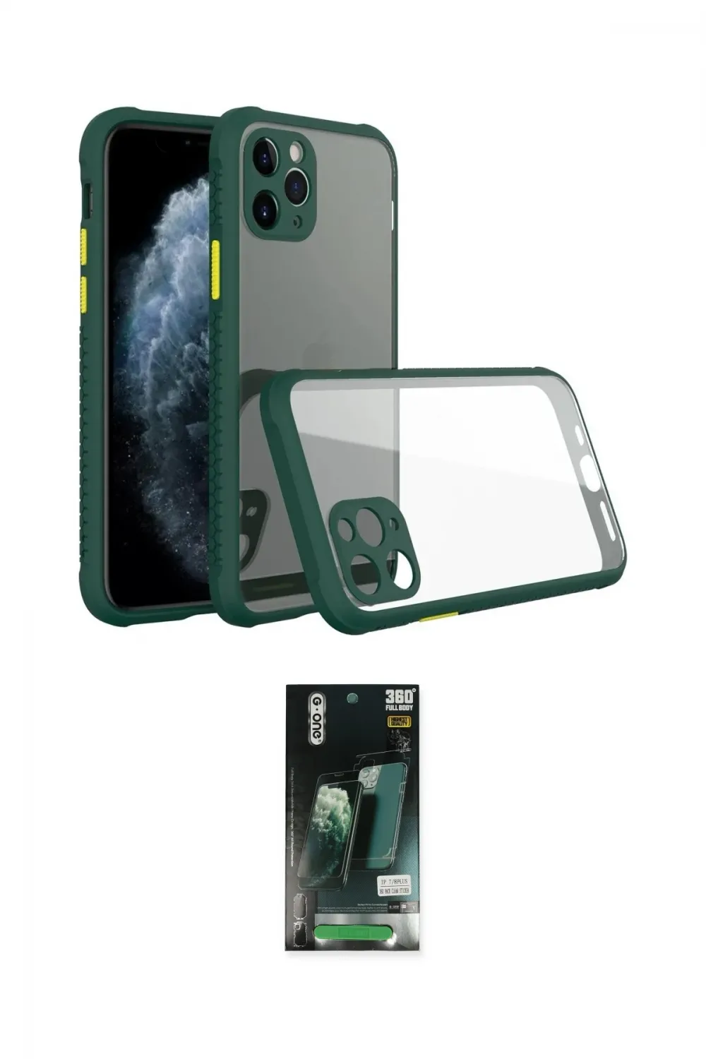 ieg™ iPhone 11 Pro Kılıf Nova Asil Özel Seri - Siyah 360 Mat Full Body Arka Koruyucu