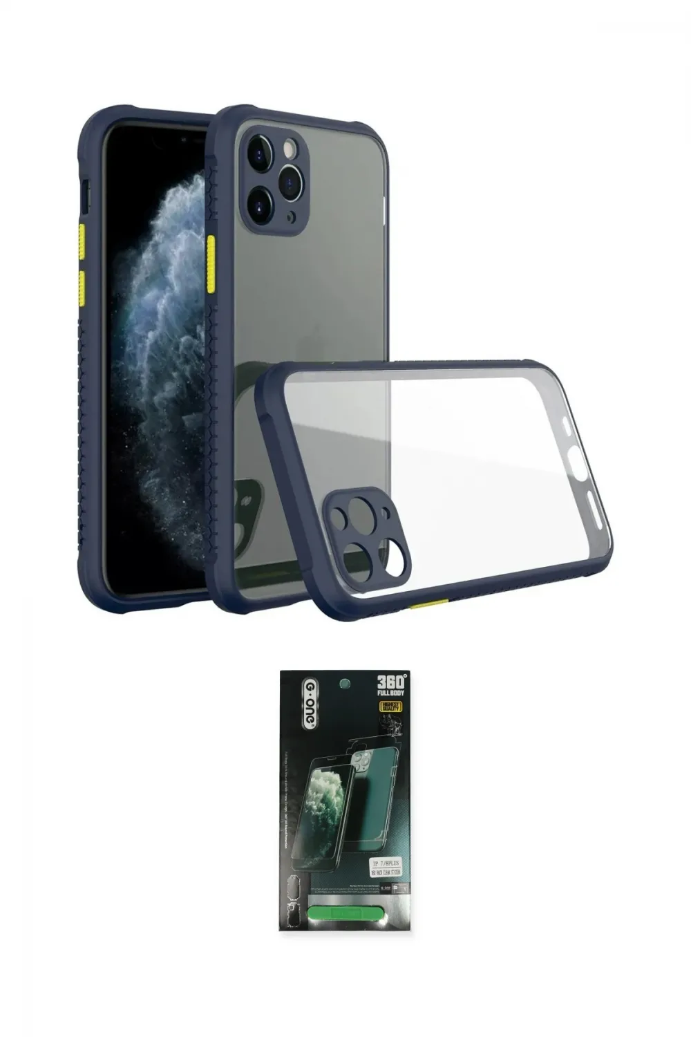 ieg™ iPhone 11 Pro Kılıf Nova Asil Özel Seri - Siyah 360 Mat Full Body Arka Koruyucu
