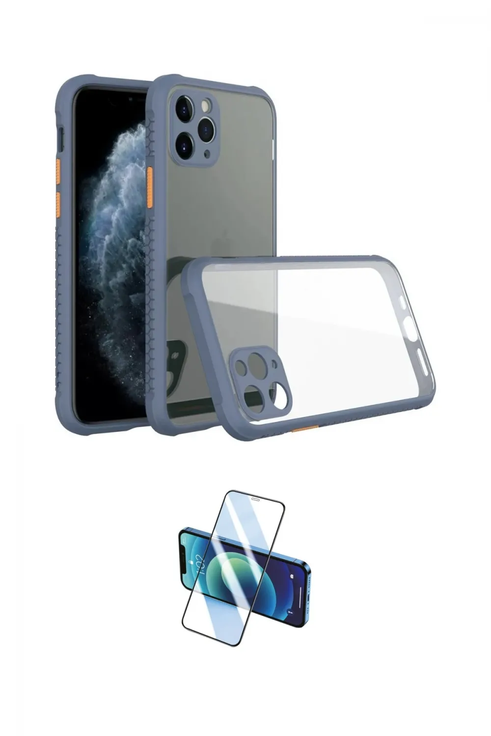 ieg™ iPhone 11 Pro Kılıf Nova Asil Özel Seri - Siyah 3D Antistatik Cam Ekran Koruyucu