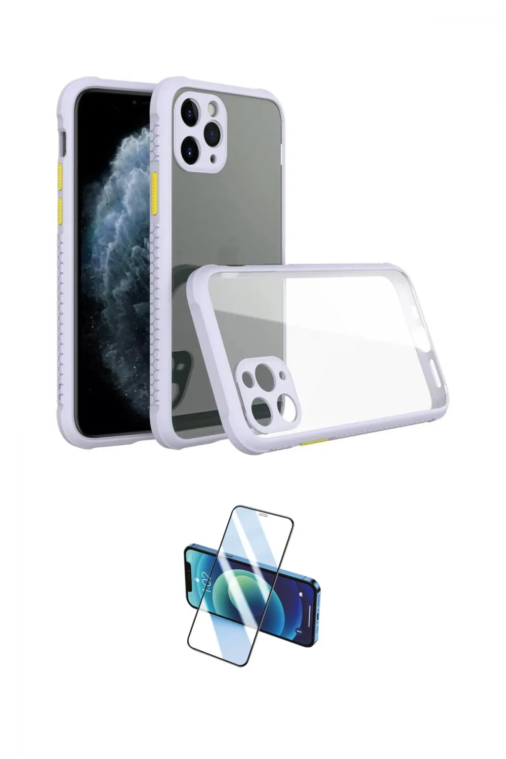 ieg™ iPhone 11 Pro Kılıf Nova Asil Özel Seri - Siyah 3D Antistatik Cam Ekran Koruyucu