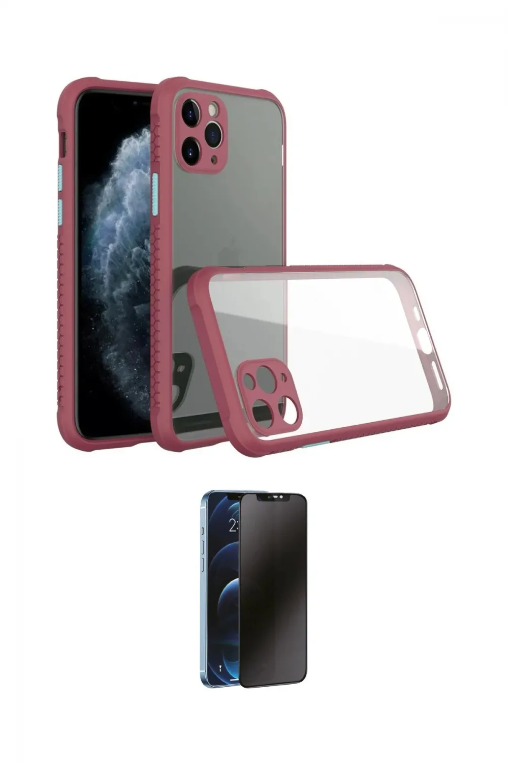 ieg™ iPhone 11 Pro Kılıf Nova Asil Özel Seri - Siyah 3D Antistatik Hayalet Cam Ekran Koruyucu