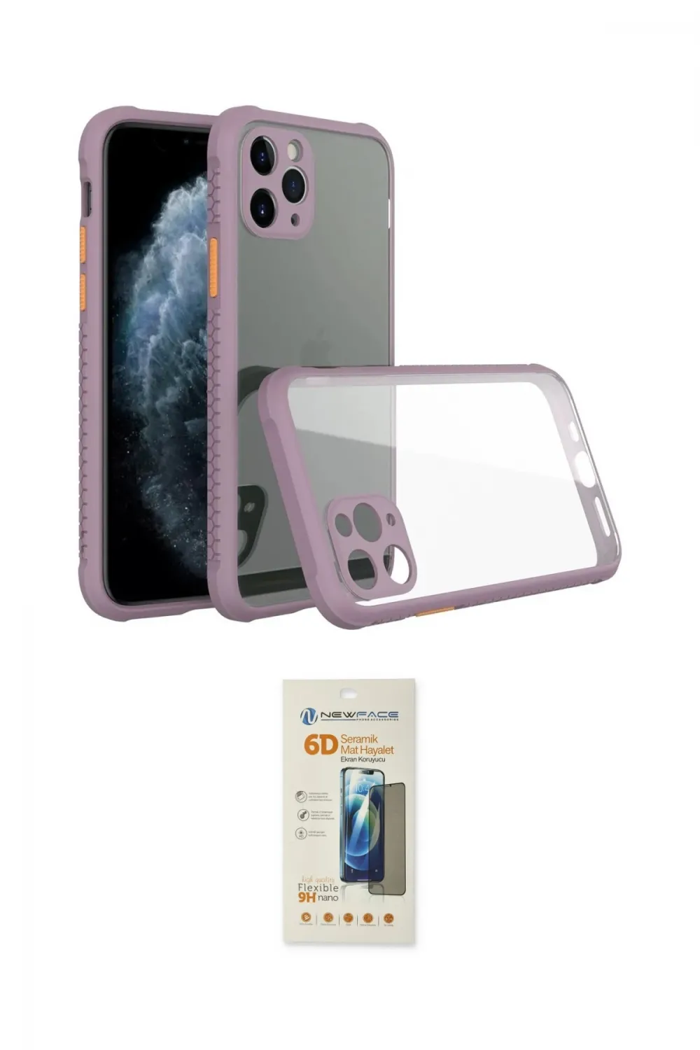 ieg™ iPhone 11 Pro Kılıf Nova Asil Özel Seri - Siyah 6D Mat Seramik Hayalet Nano Ekran Koruyucu