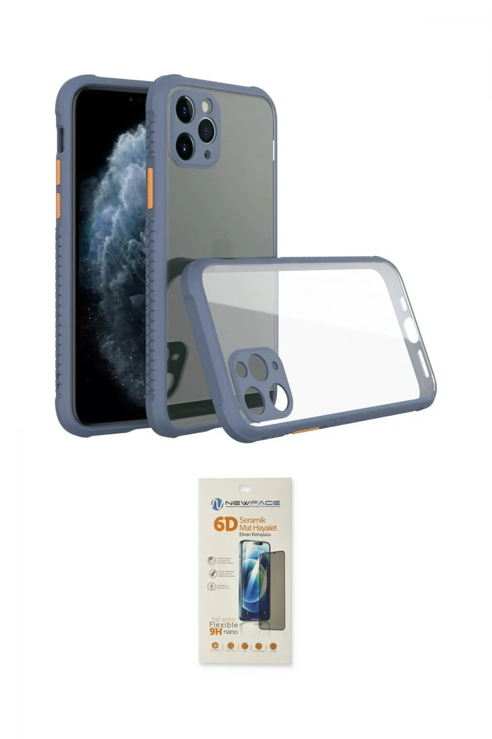 ieg™ iPhone 11 Pro Kılıf Nova Asil Özel Seri - Siyah 6D Mat Seramik Hayalet Nano Ekran Koruyucu