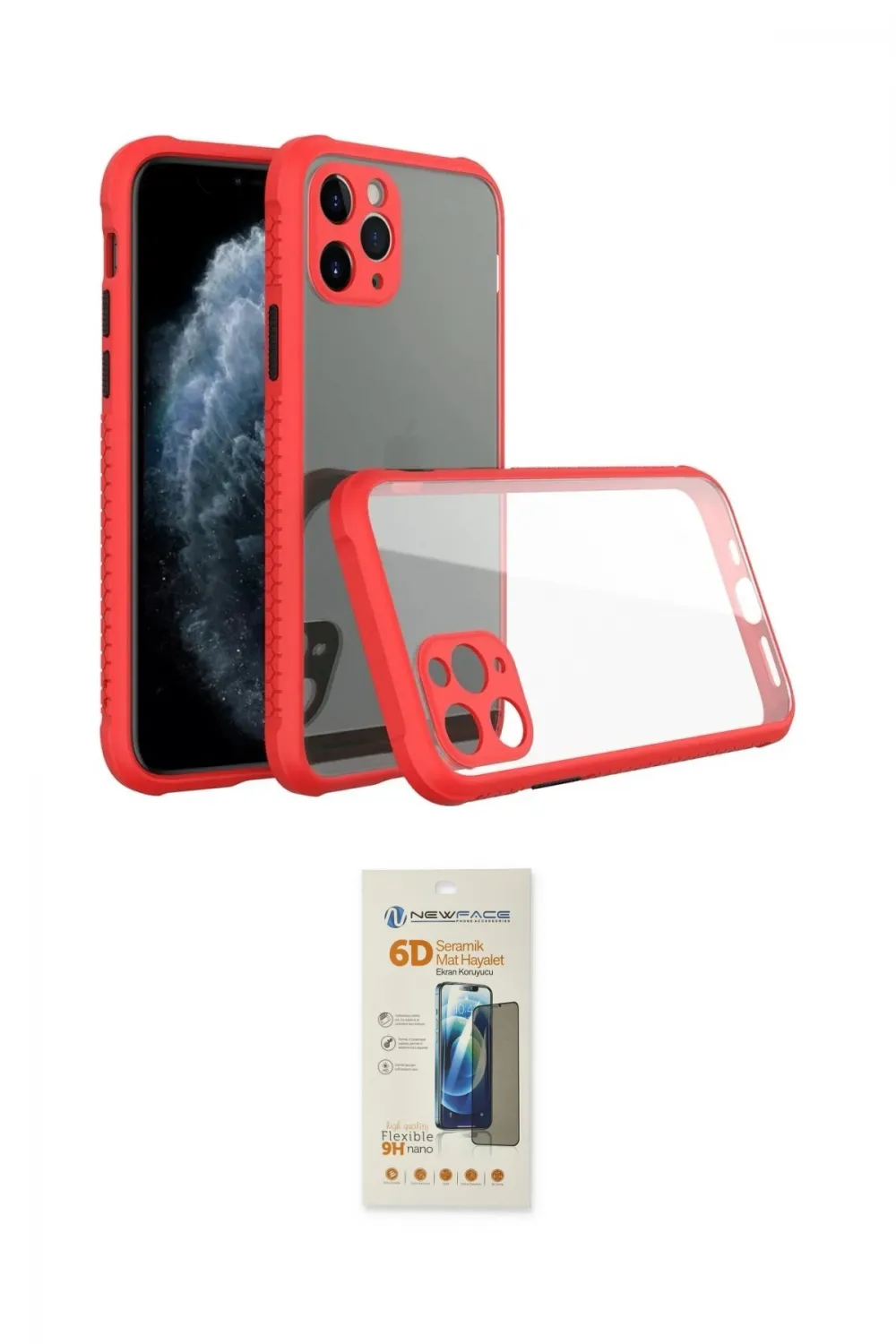 ieg™ iPhone 11 Pro Kılıf Nova Asil Özel Seri - Siyah 6D Mat Seramik Hayalet Nano Ekran Koruyucu