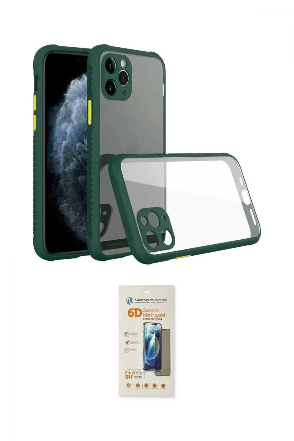 ieg™ iPhone 11 Pro Kılıf Nova Asil Özel Seri - Siyah 6D Mat Seramik Hayalet Nano Ekran Koruyucu