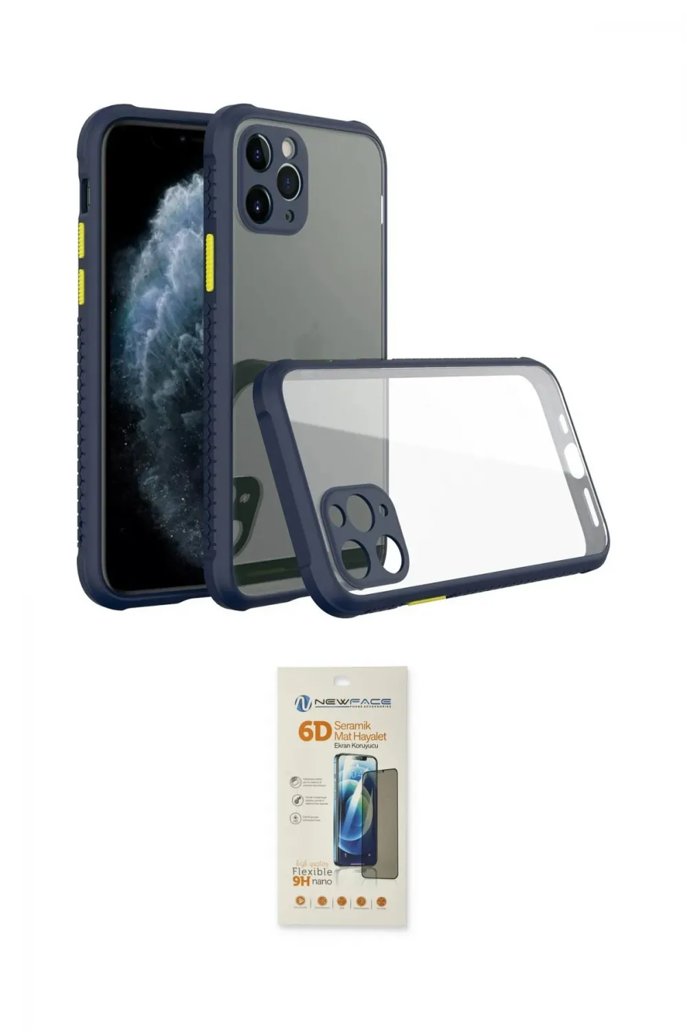 ieg™ iPhone 11 Pro Kılıf Nova Asil Özel Seri - Siyah 6D Mat Seramik Hayalet Nano Ekran Koruyucu