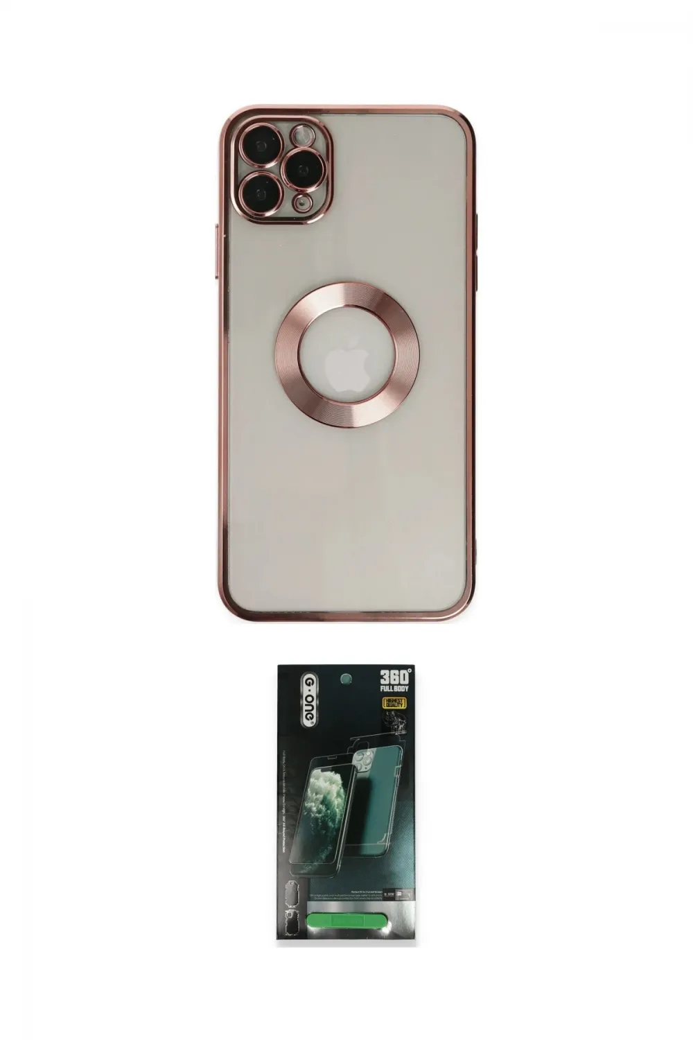ieg™ iPhone 11 Pro Kılıf Pusula Form - Şeffaf 360 Full Body Arka Koruyucu