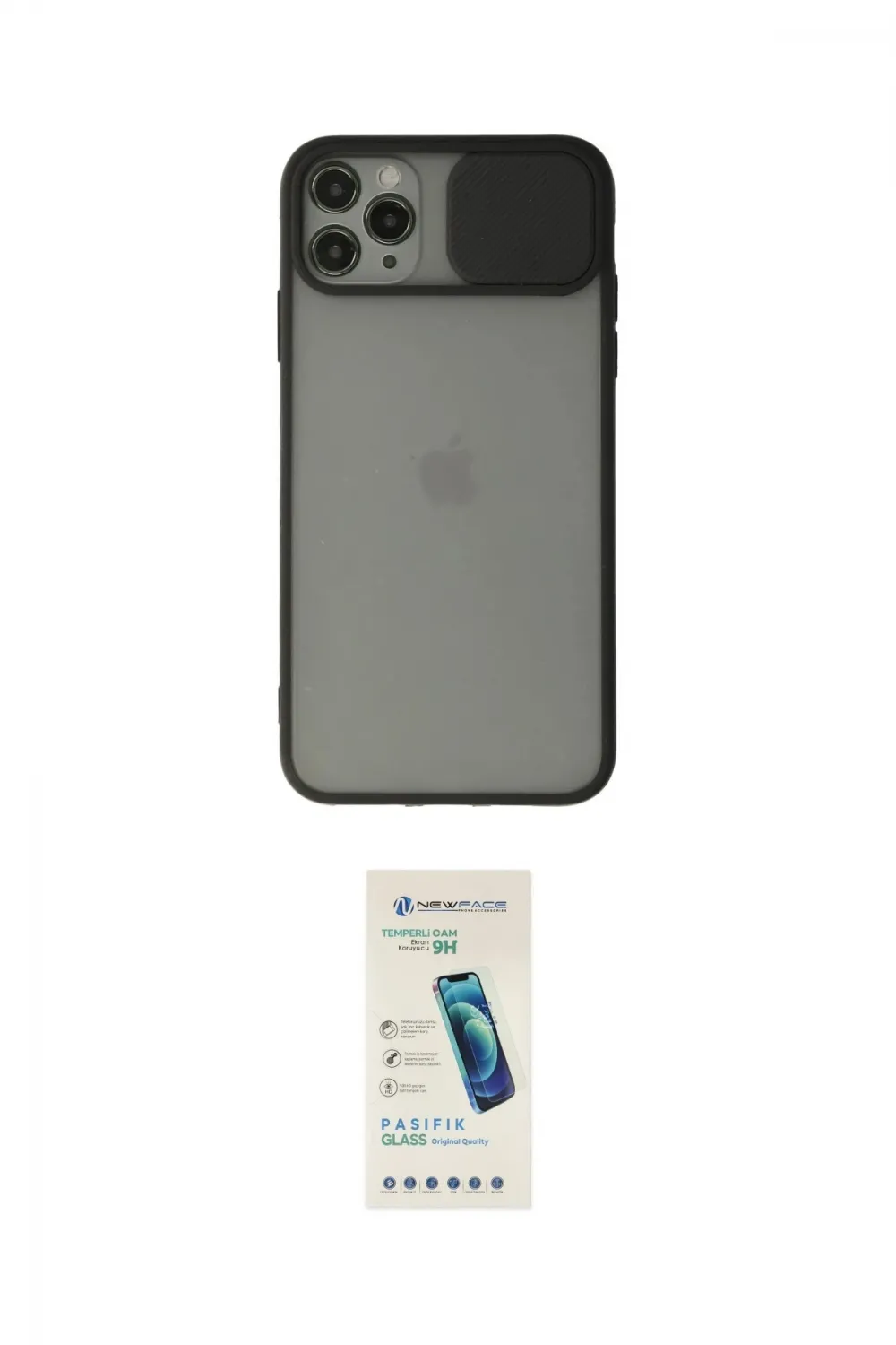 ieg™ iPhone 11 Pro Kılıf Vadi Çizgi - Şeffaf Pasifik Cam Ekran Koruyucu