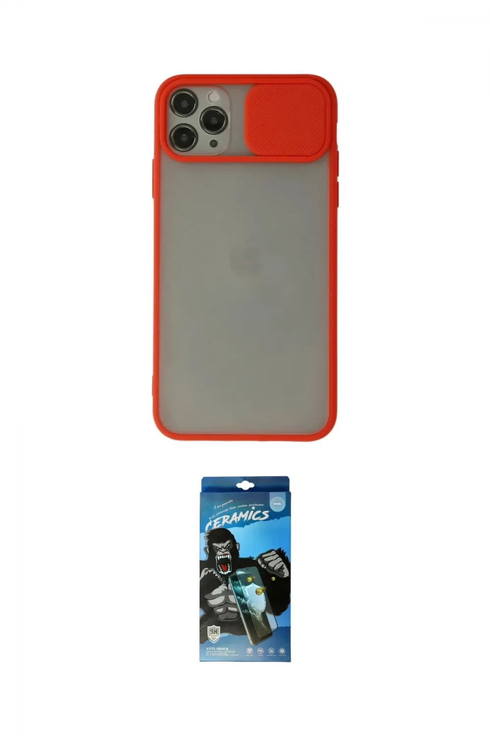 ieg™ iPhone 11 Pro Kılıf Vadi Çizgi - Siyah 34D Izgaralı Cam