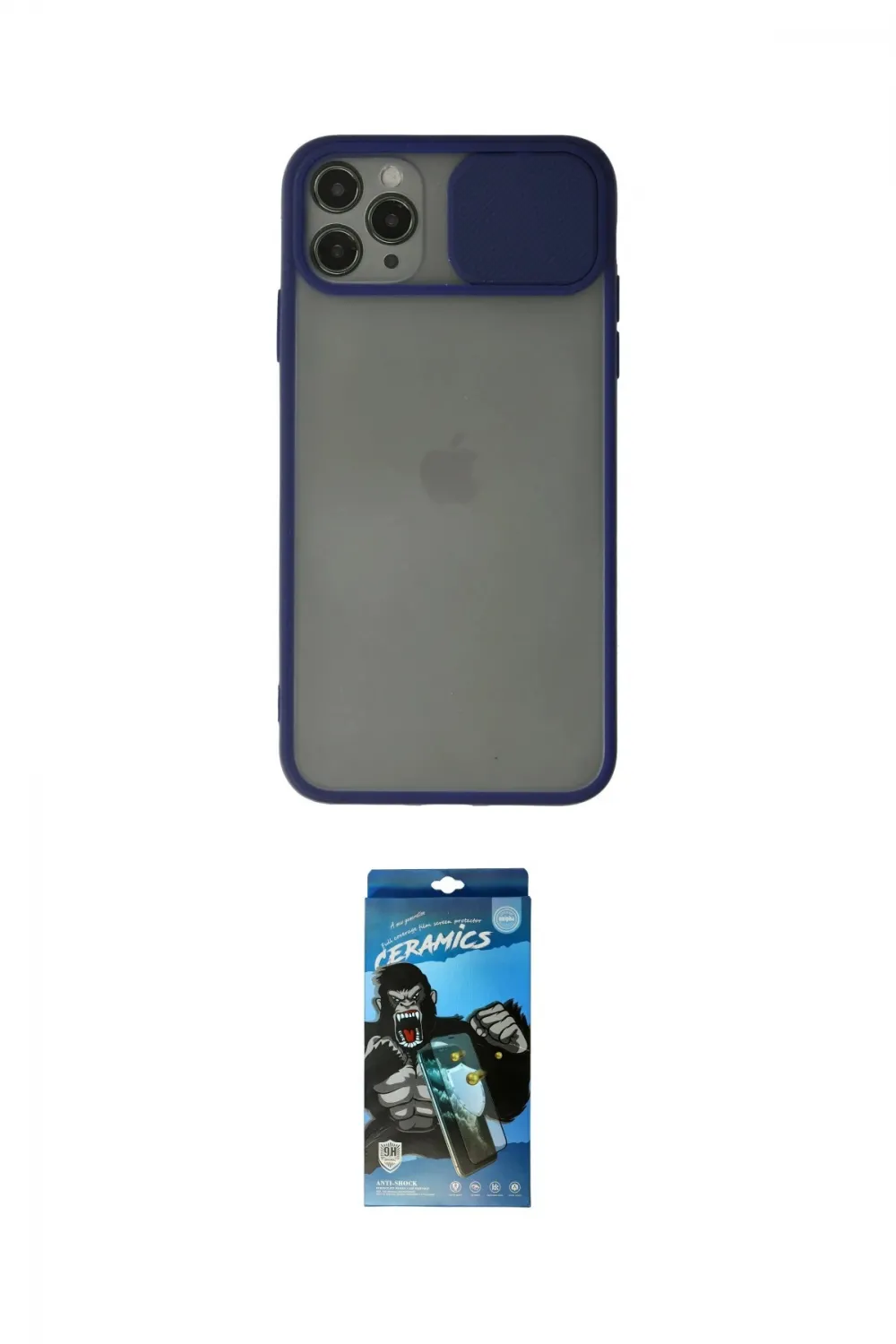 ieg™ iPhone 11 Pro Kılıf Vadi Çizgi - Siyah 34D Izgaralı Cam
