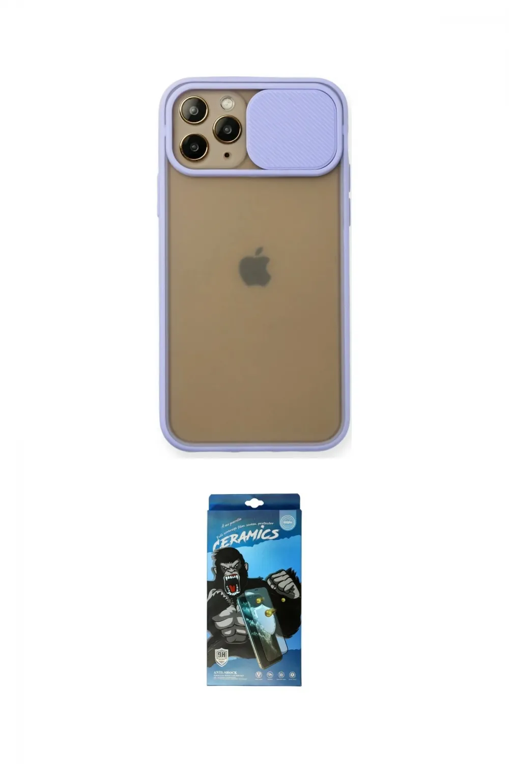 ieg™ iPhone 11 Pro Kılıf Vadi Çizgi - Siyah 34D Izgaralı Cam