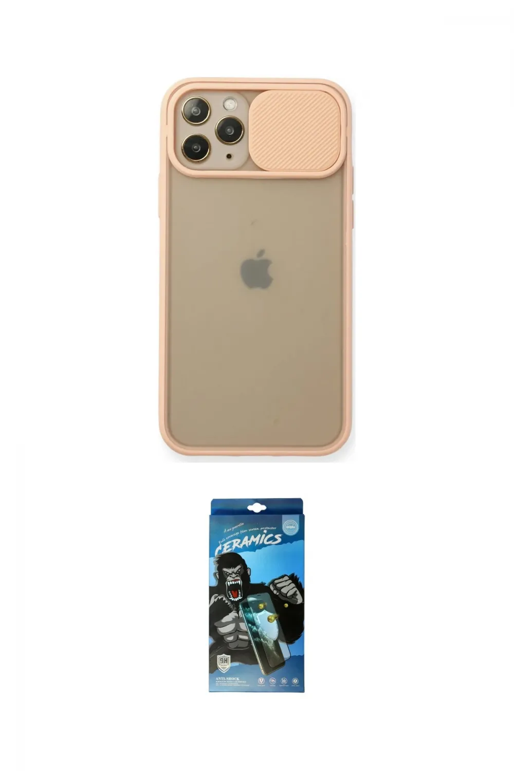 ieg™ iPhone 11 Pro Kılıf Vadi Çizgi - Siyah 34D Izgaralı Cam