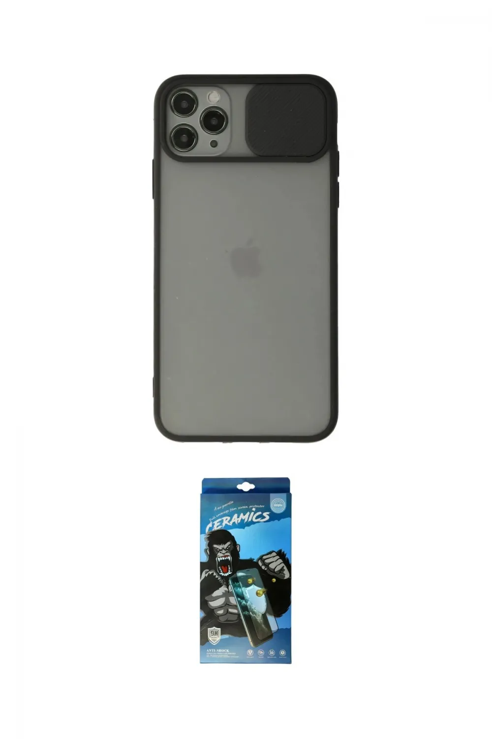 ieg™ iPhone 11 Pro Kılıf Vadi Çizgi - Siyah 34D Izgaralı Cam