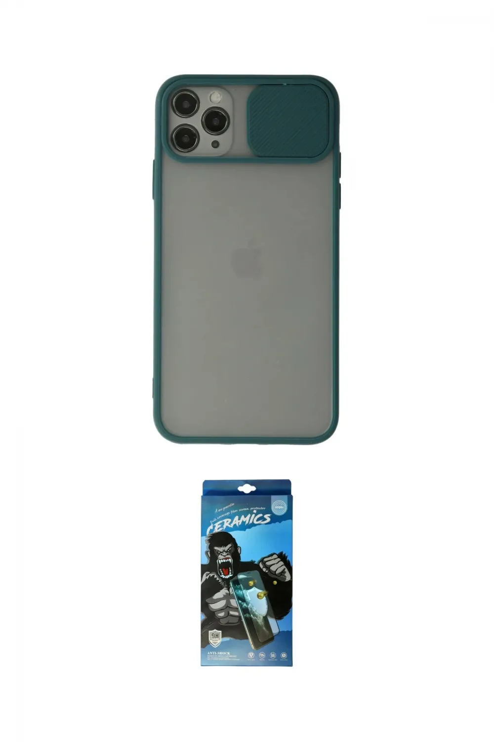 ieg™ iPhone 11 Pro Kılıf Vadi Çizgi - Siyah 34D Izgaralı Cam