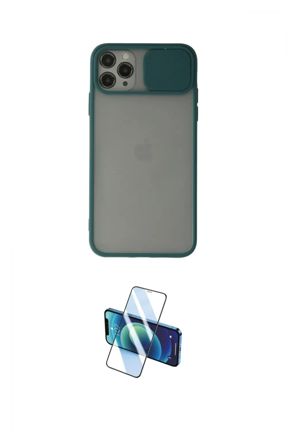 ieg™ iPhone 11 Pro Kılıf Vadi Çizgi - Siyah 3D Antistatik Cam Ekran Koruyucu