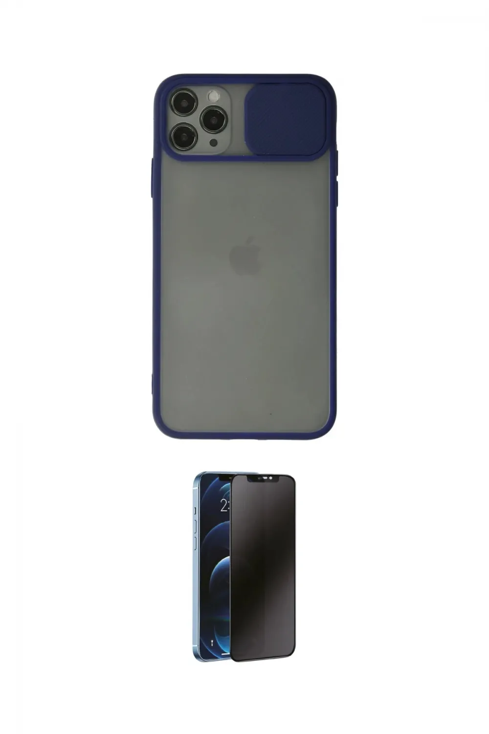 ieg™ iPhone 11 Pro Kılıf Vadi Çizgi - Siyah 3D Antistatik Hayalet Cam Ekran Koruyucu
