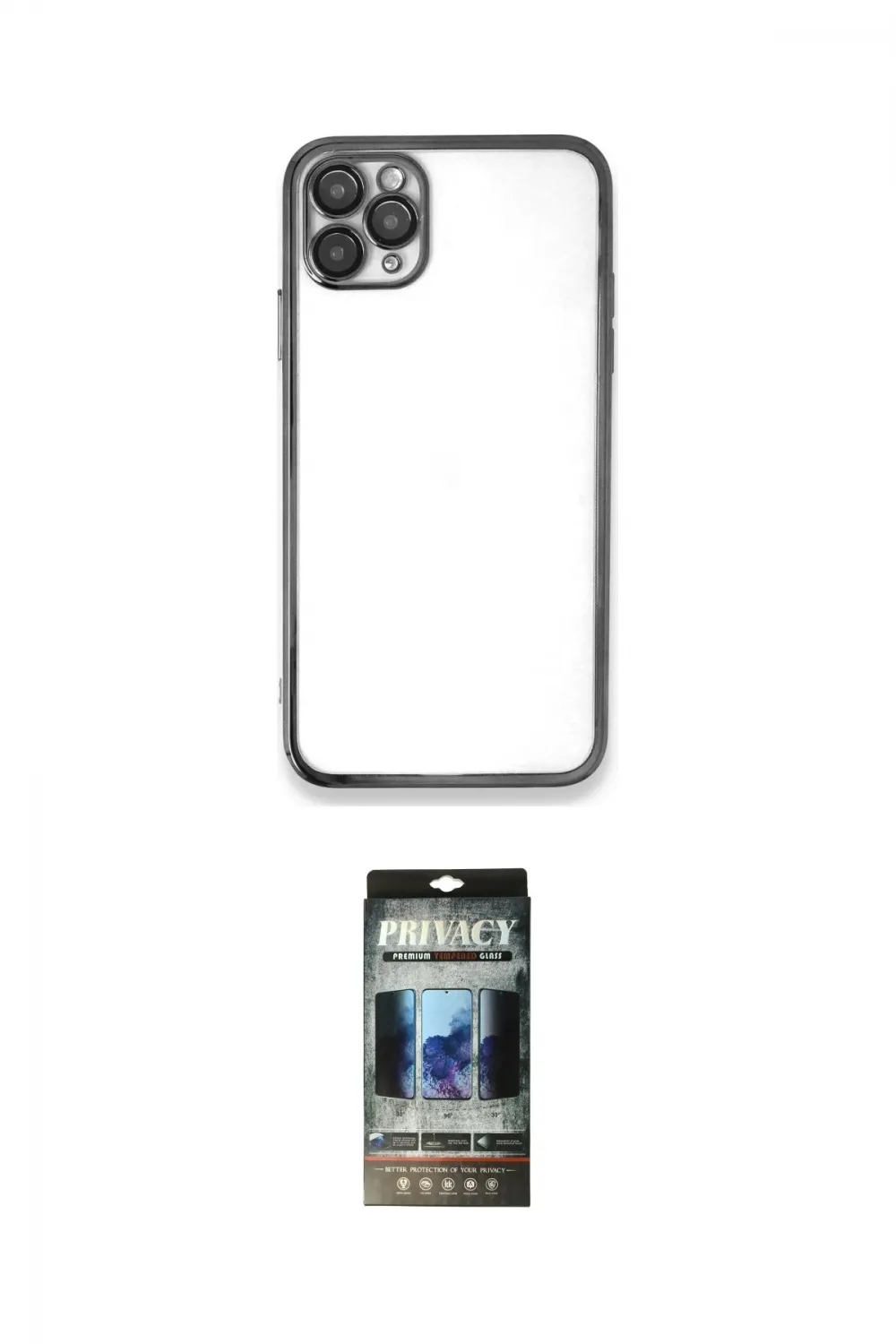 ieg™ iPhone 11 Pro Kılıf Vadi Minimal - Siyah 34D Hayalet Izgaralı Cam