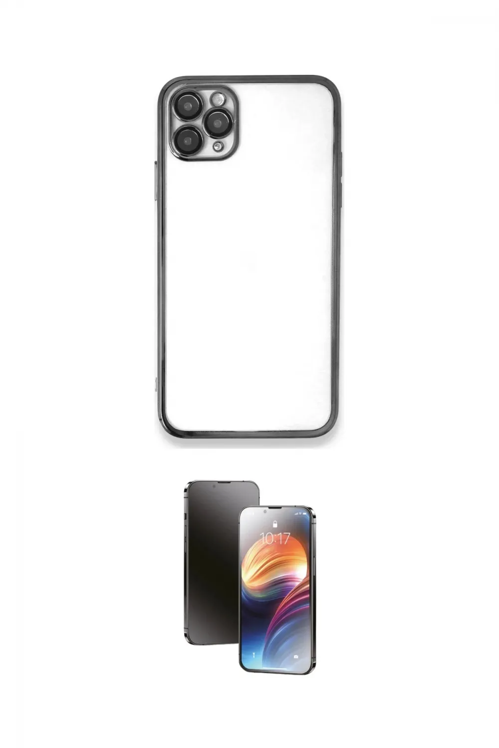 ieg™ iPhone 11 Pro Kılıf Vadi Minimal - Siyah 3D Antistatik Mat Seramik Nano Ekran Koruyucu