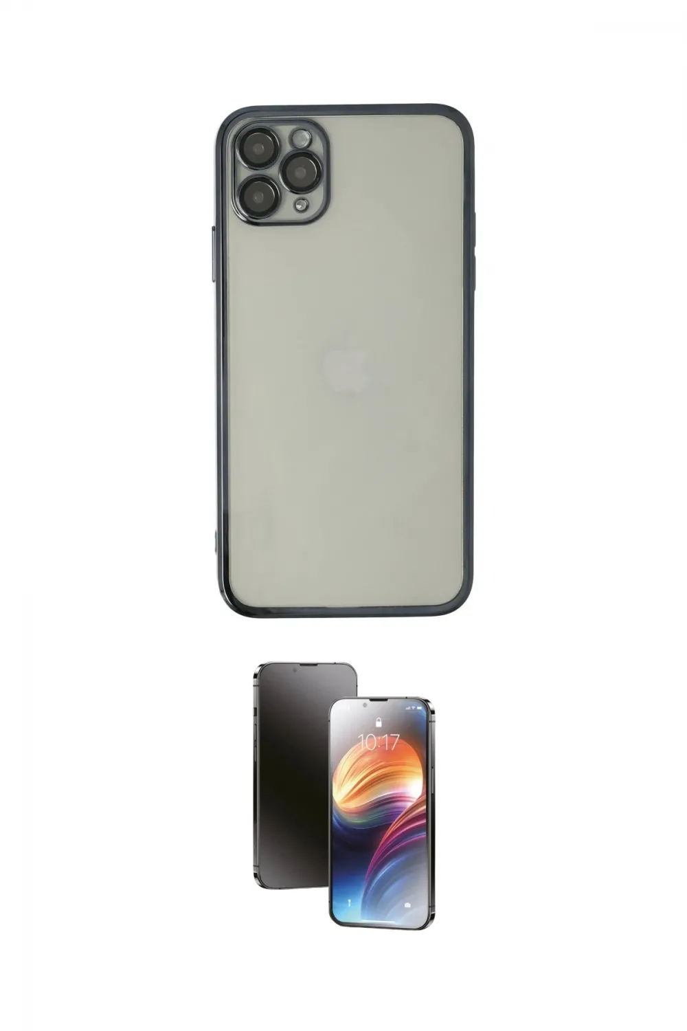 ieg™ iPhone 11 Pro Kılıf Vadi Minimal - Siyah 3D Antistatik Mat Seramik Nano Ekran Koruyucu