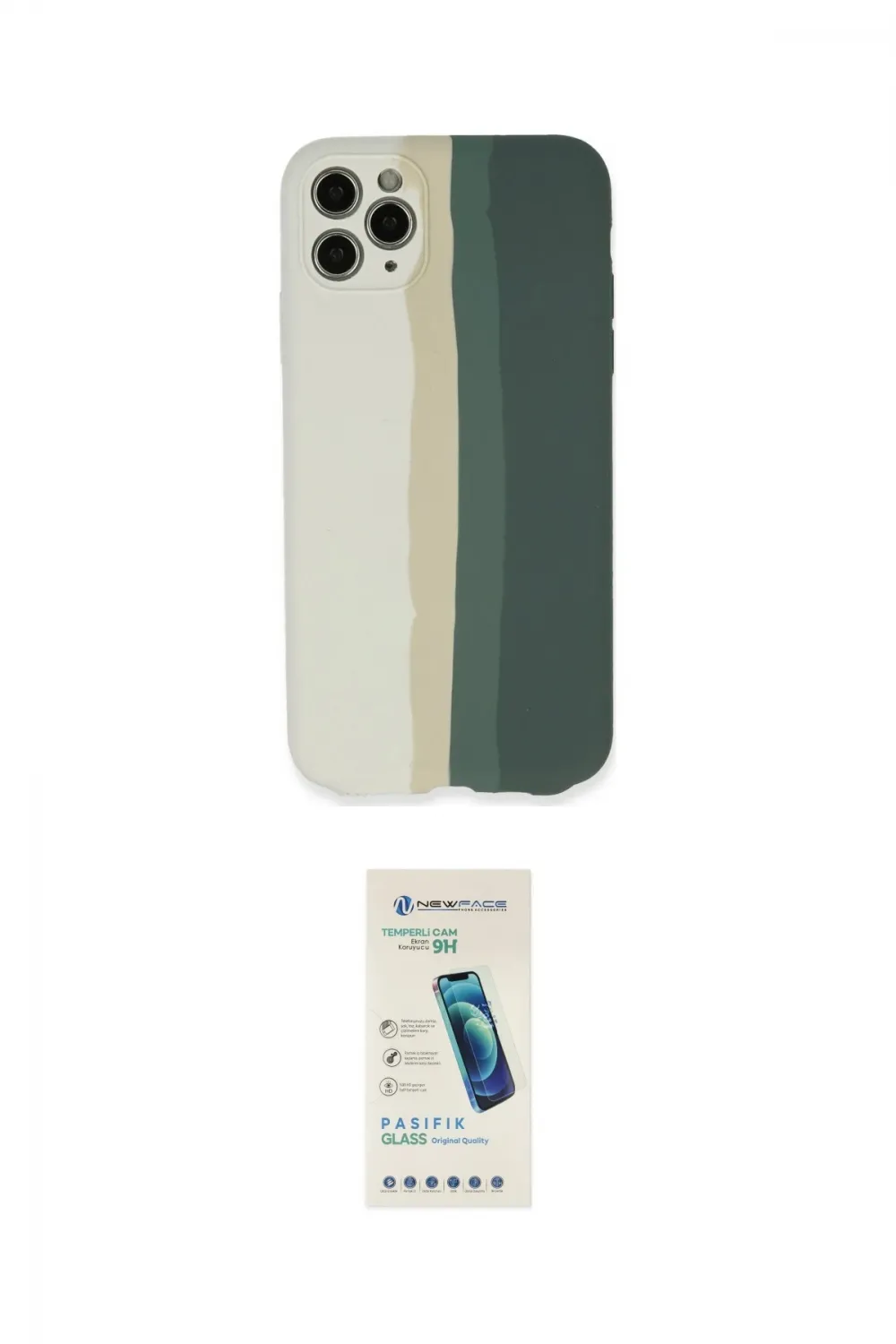 ieg™ iPhone 11 Pro Kılıf Yadigar Çizgi - Şeffaf Pasifik Cam Ekran Koruyucu