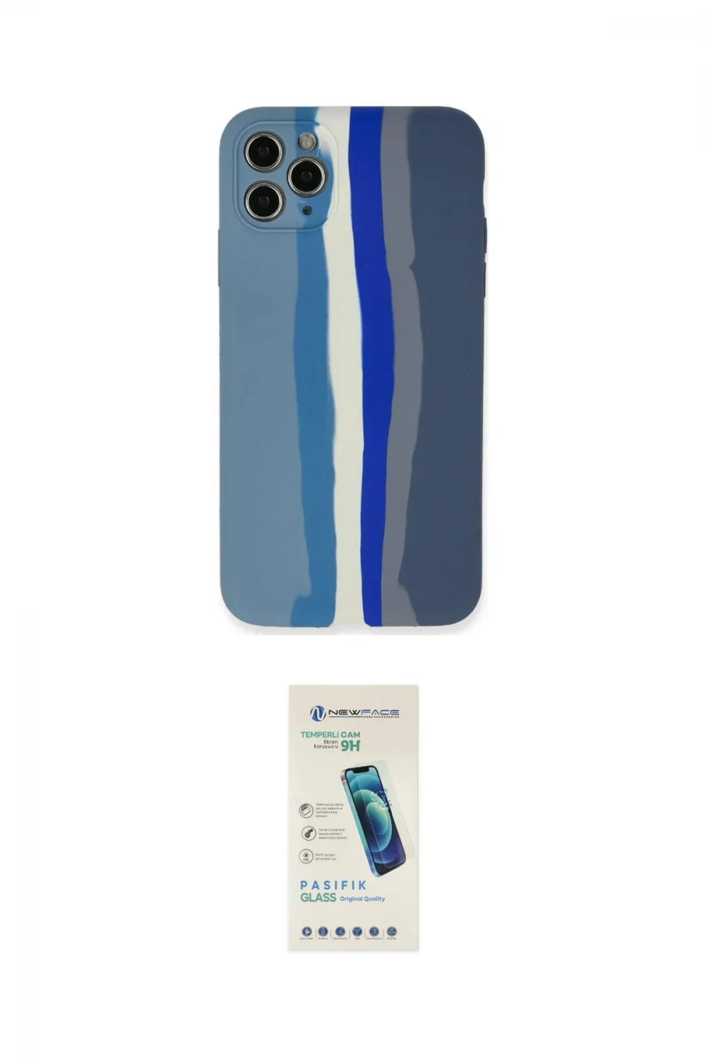 ieg™ iPhone 11 Pro Kılıf Yadigar Çizgi - Şeffaf Pasifik Cam Ekran Koruyucu