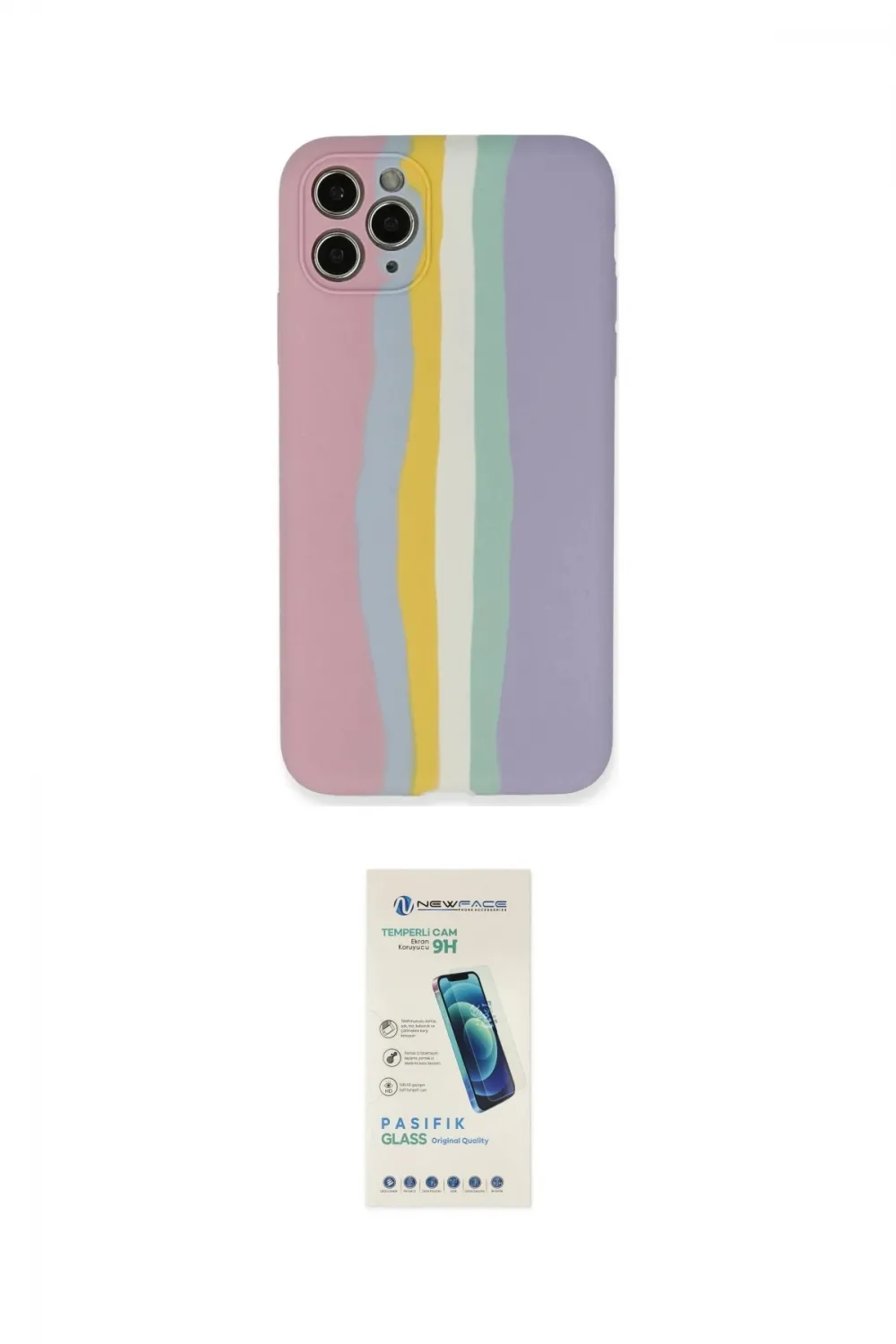 ieg™ iPhone 11 Pro Kılıf Yadigar Çizgi - Şeffaf Pasifik Cam Ekran Koruyucu