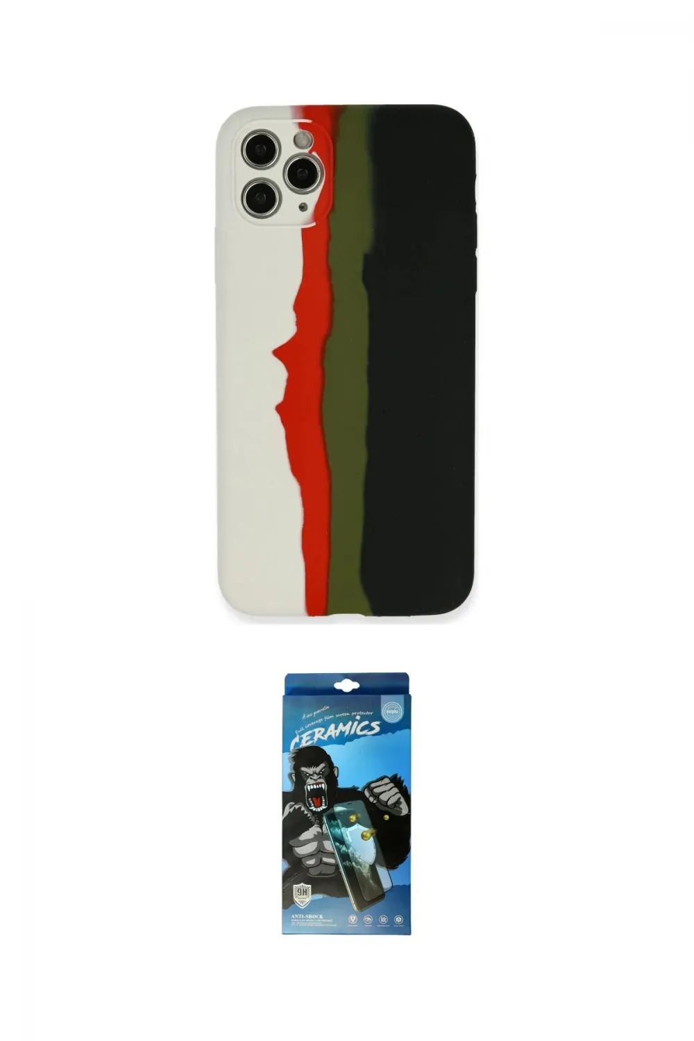 ieg™ iPhone 11 Pro Kılıf Yadigar Çizgi - Siyah 34D Izgaralı Cam