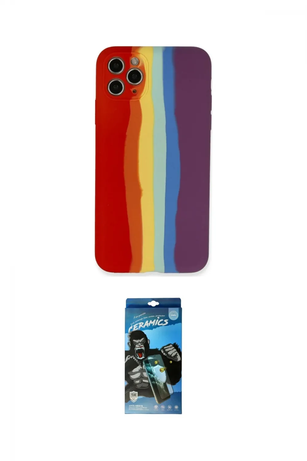 ieg™ iPhone 11 Pro Kılıf Yadigar Çizgi - Siyah 34D Izgaralı Cam