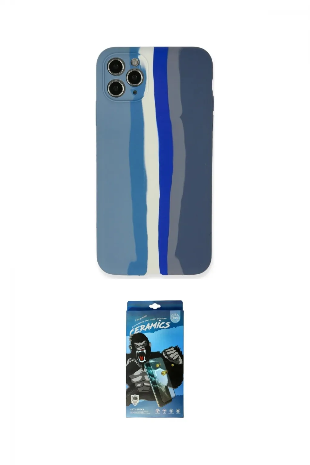 ieg™ iPhone 11 Pro Kılıf Yadigar Çizgi - Siyah 34D Izgaralı Cam