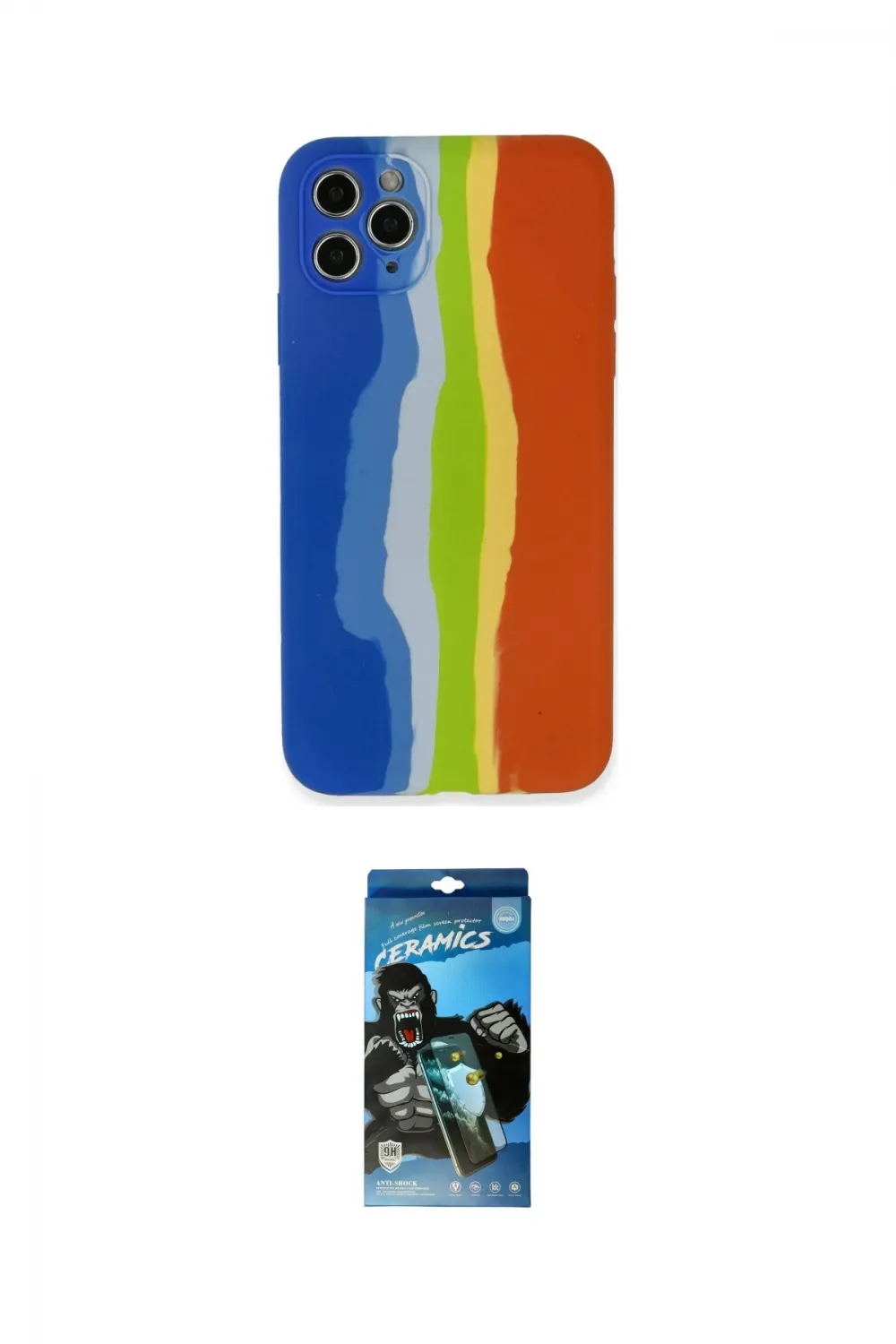 ieg™ iPhone 11 Pro Kılıf Yadigar Çizgi - Siyah 34D Izgaralı Cam