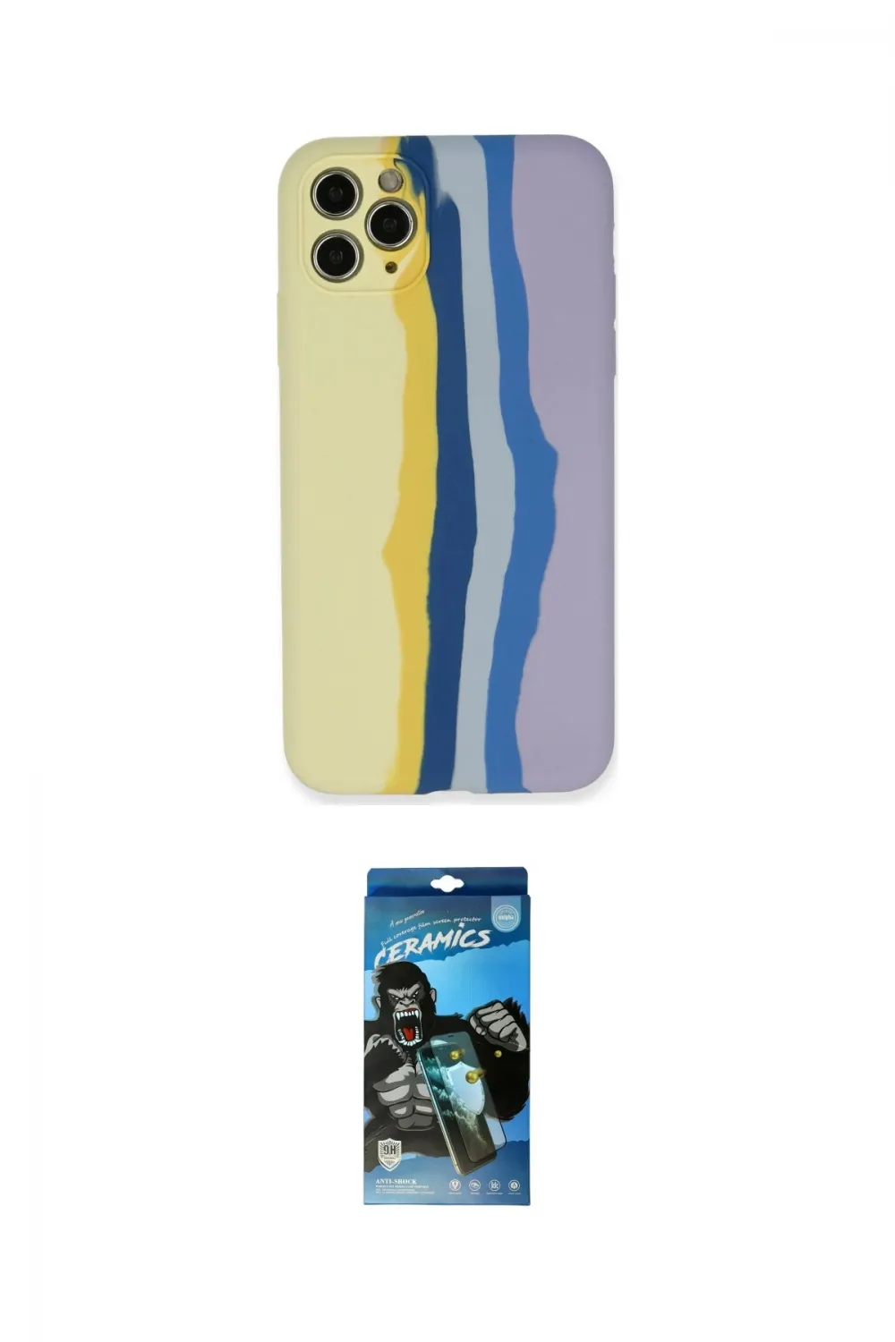 ieg™ iPhone 11 Pro Kılıf Yadigar Çizgi - Siyah 34D Izgaralı Cam