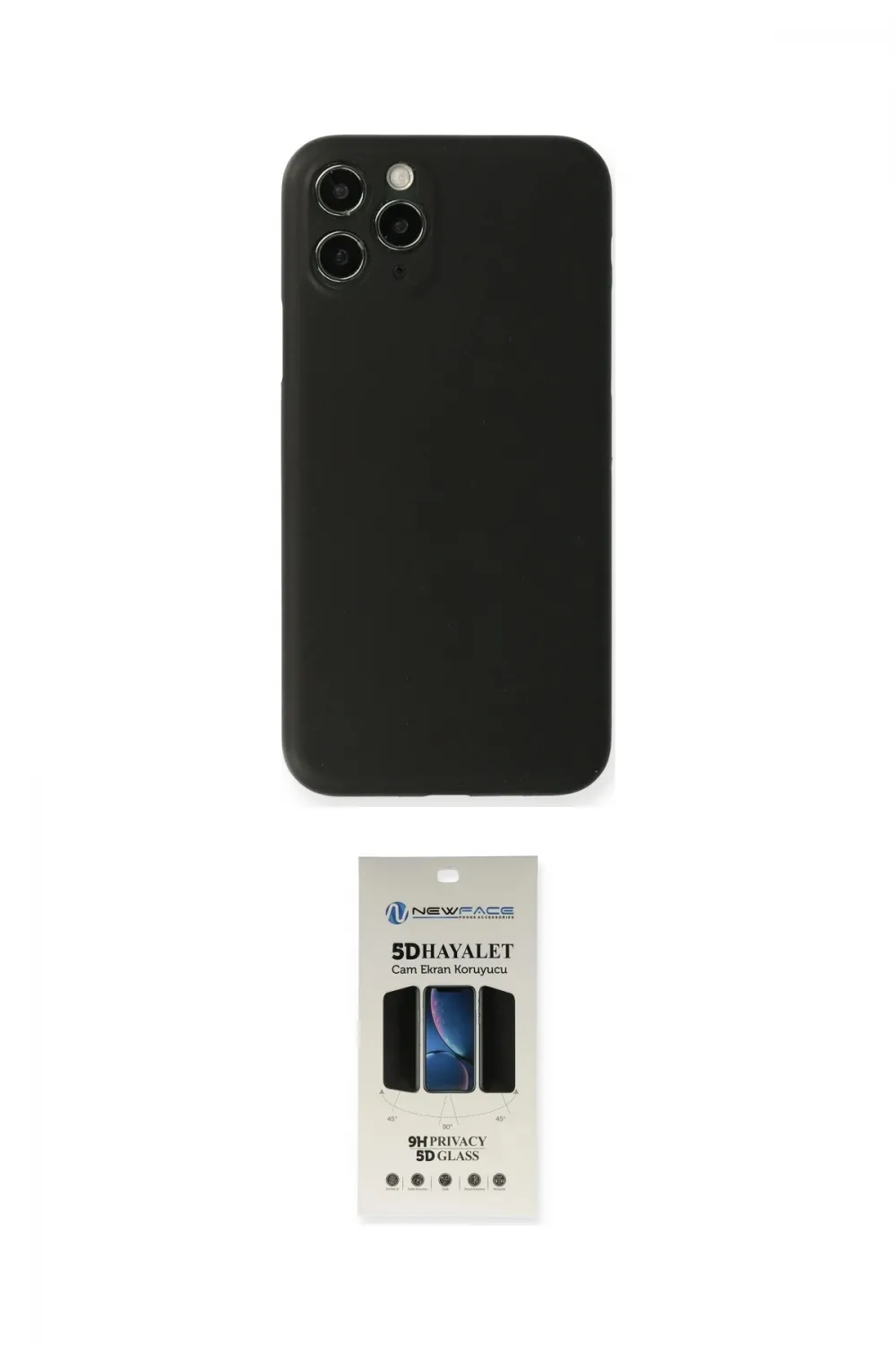 ieg™ iPhone 11 Pro Kılıf Yadigar Yansıma Serisi - Siyah 5D Hayalet Cam Ekran Koruyucu