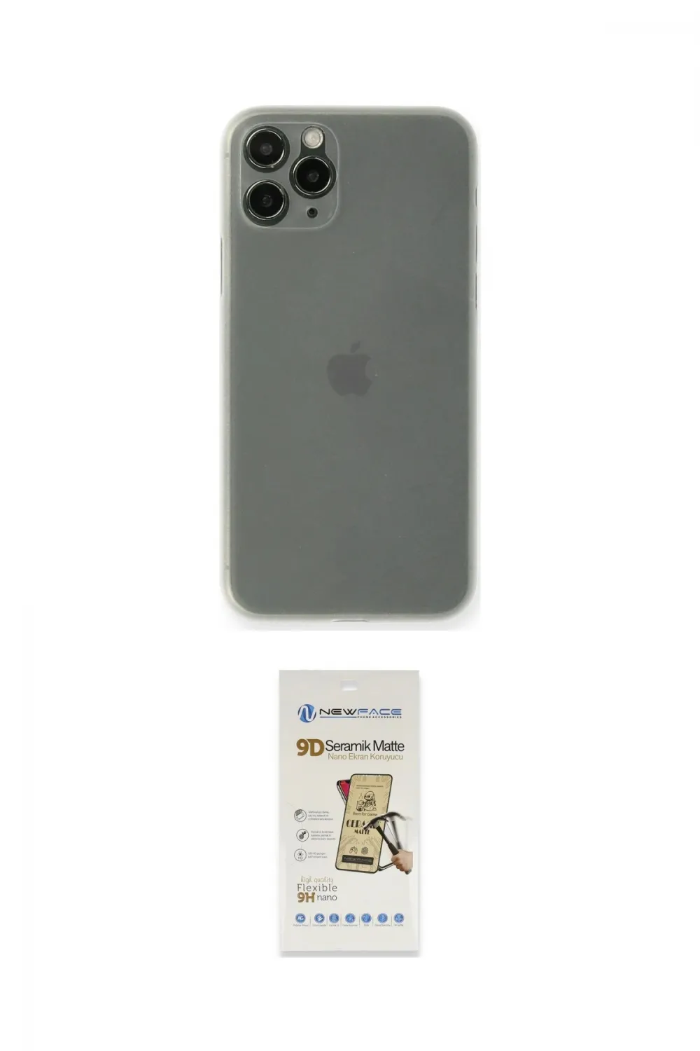 ieg™ iPhone 11 Pro Kılıf Yadigar Yansıma Serisi - Siyah Mat Seramik Nano Ekran Koruyucu