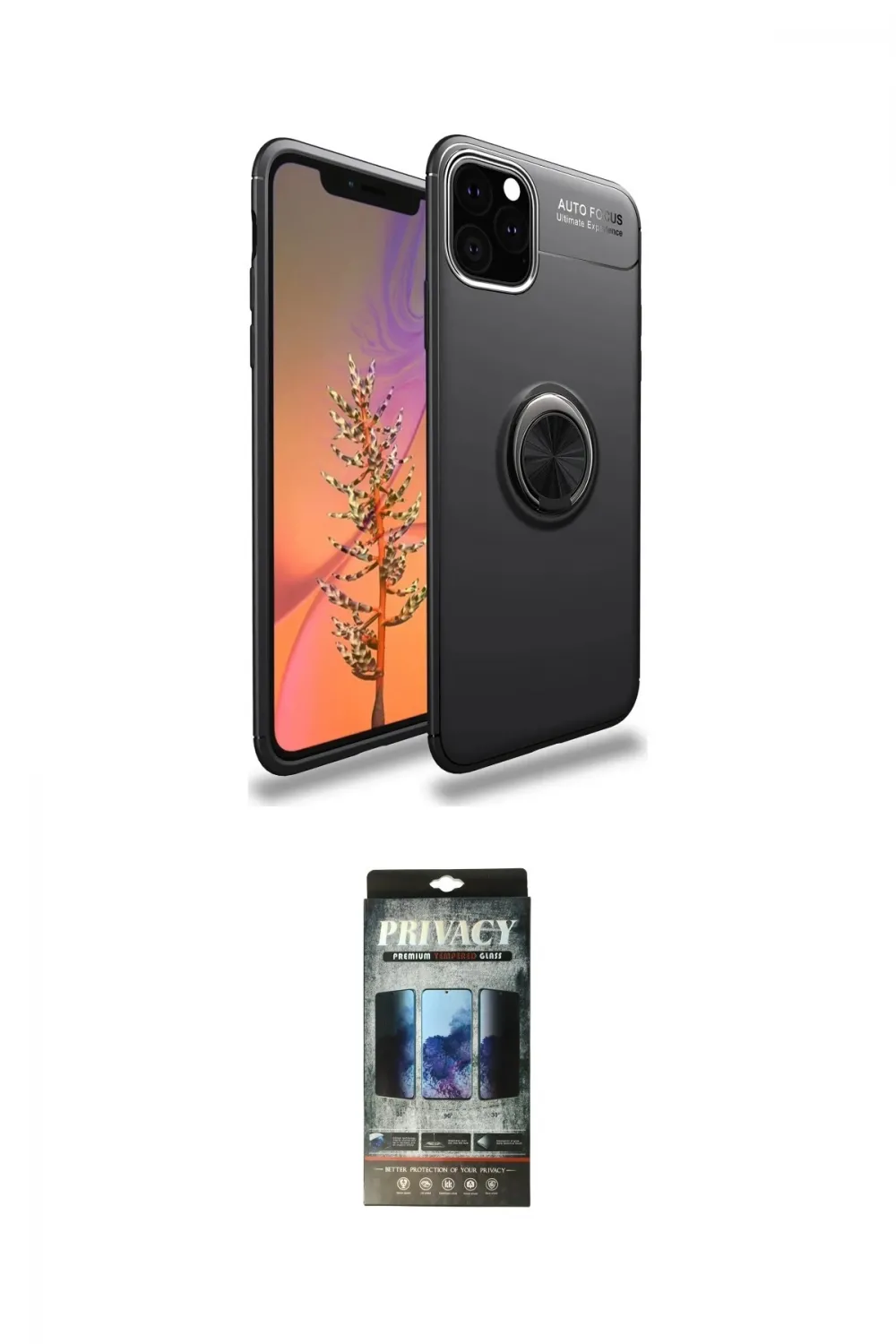 ieg™ iPhone 11 Pro Kılıf Yankı Form Prime - Siyah 34D Hayalet Izgaralı Cam