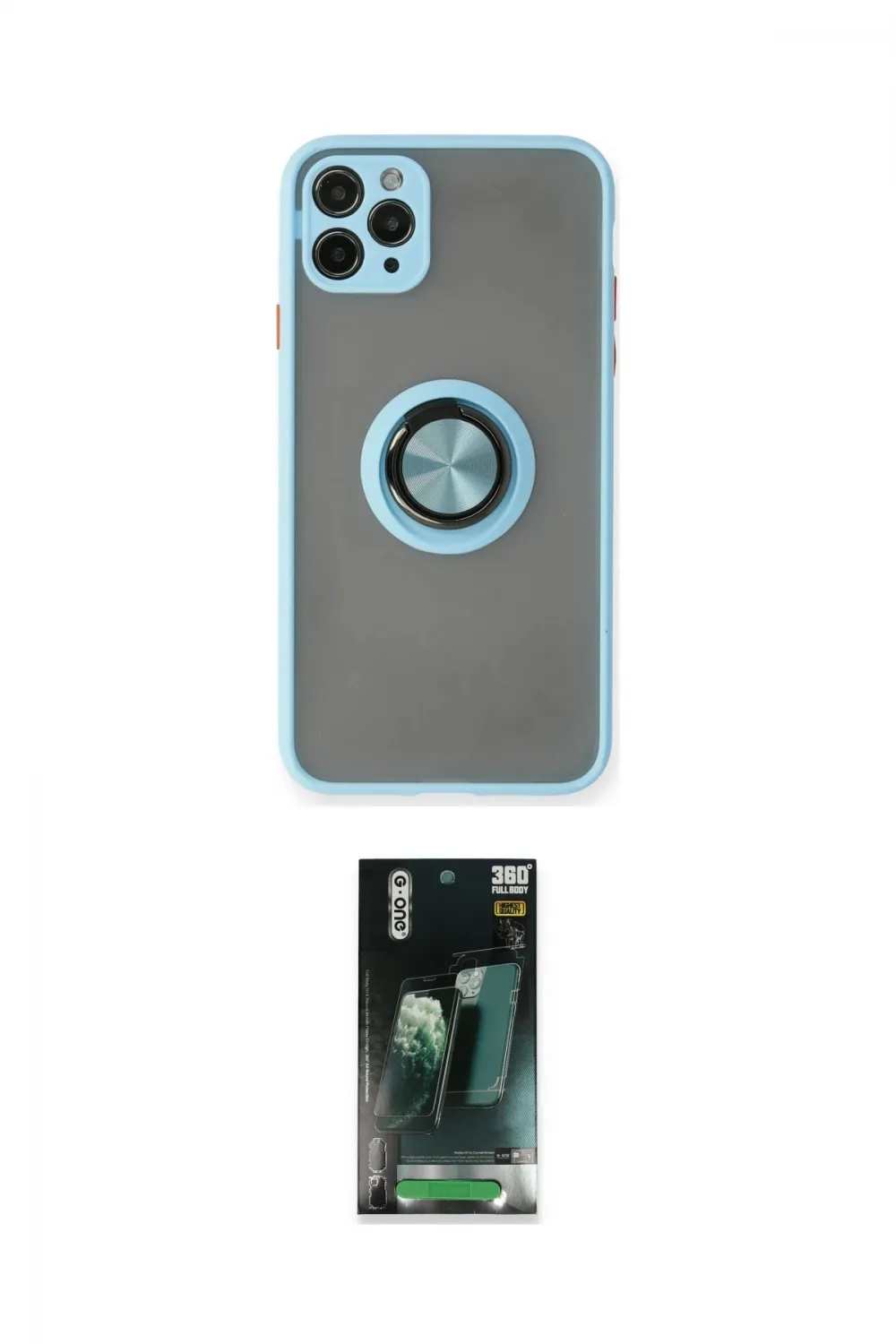 ieg™ iPhone 11 Pro Kılıf Yörünge Çizgi - Şeffaf 360 Full Body Arka Koruyucu