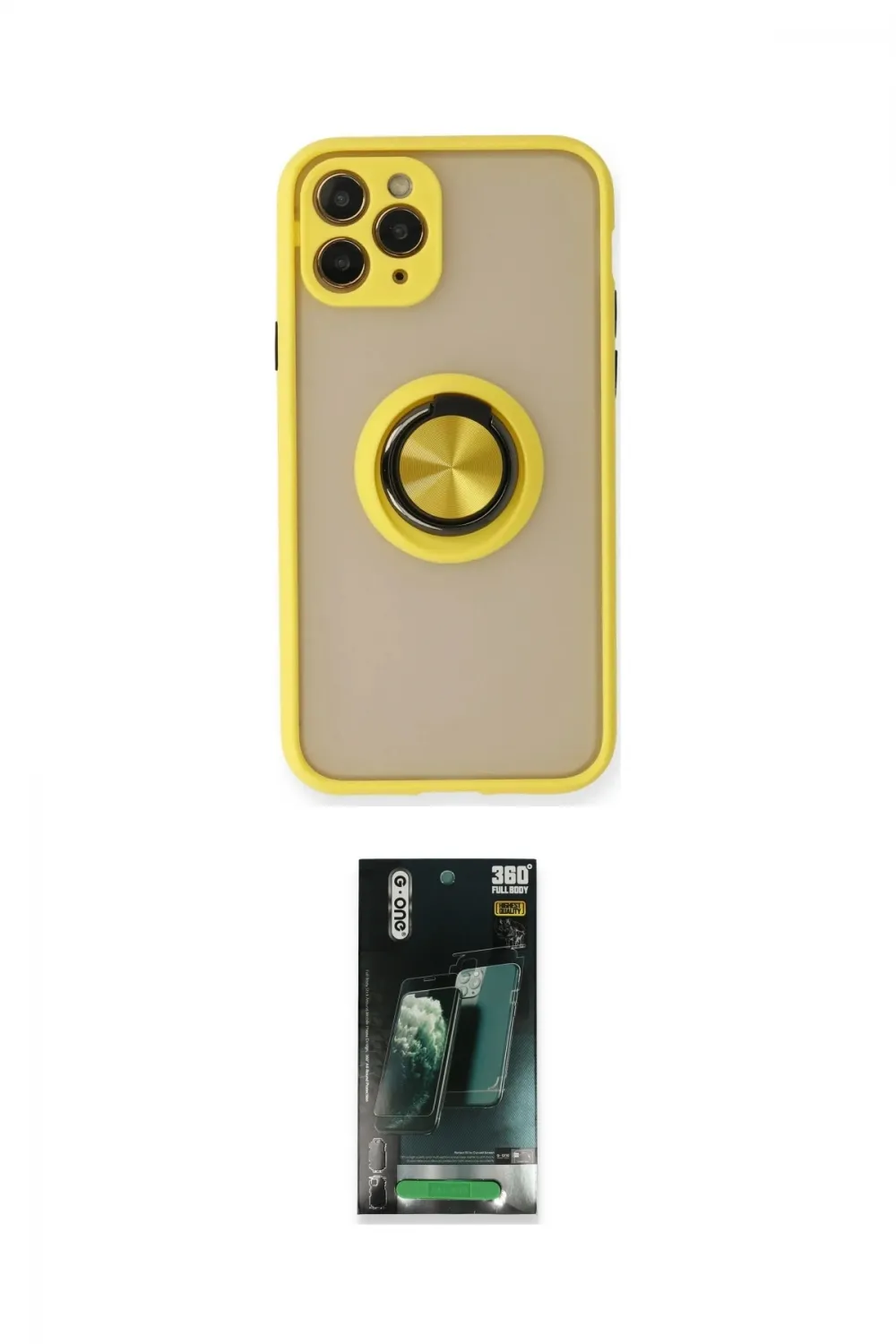 ieg™ iPhone 11 Pro Kılıf Yörünge Çizgi - Şeffaf 360 Full Body Arka Koruyucu