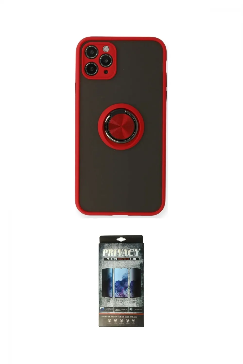 ieg™ iPhone 11 Pro Kılıf Yörünge Çizgi - Siyah 34D Hayalet Izgaralı Cam