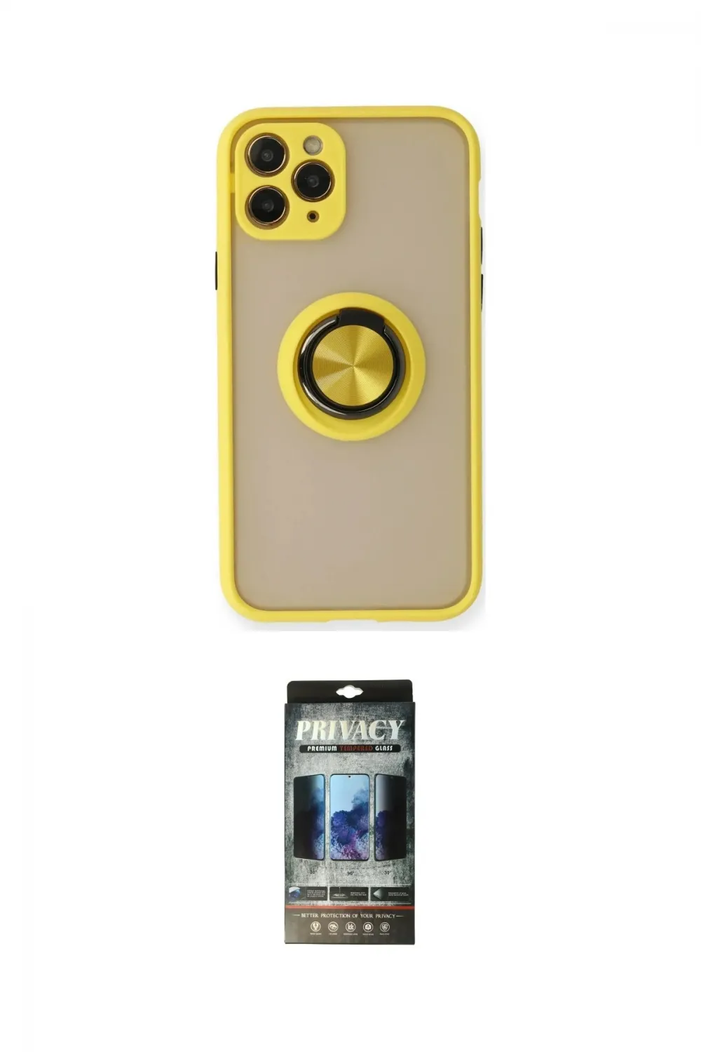 ieg™ iPhone 11 Pro Kılıf Yörünge Çizgi - Siyah 34D Hayalet Izgaralı Cam