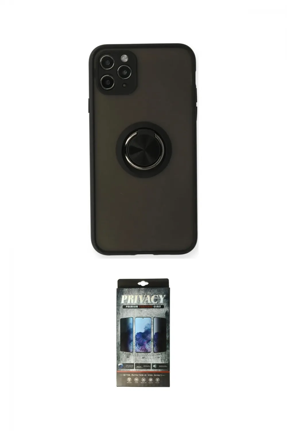ieg™ iPhone 11 Pro Kılıf Yörünge Çizgi - Siyah 34D Hayalet Izgaralı Cam