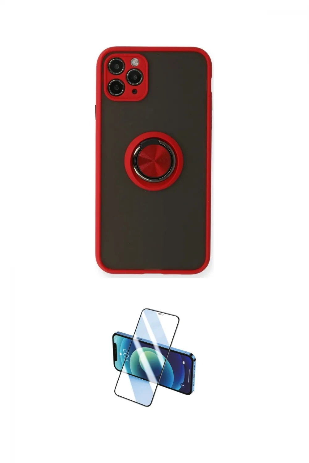 ieg™ iPhone 11 Pro Kılıf Yörünge Çizgi - Siyah 3D Antistatik Cam Ekran Koruyucu