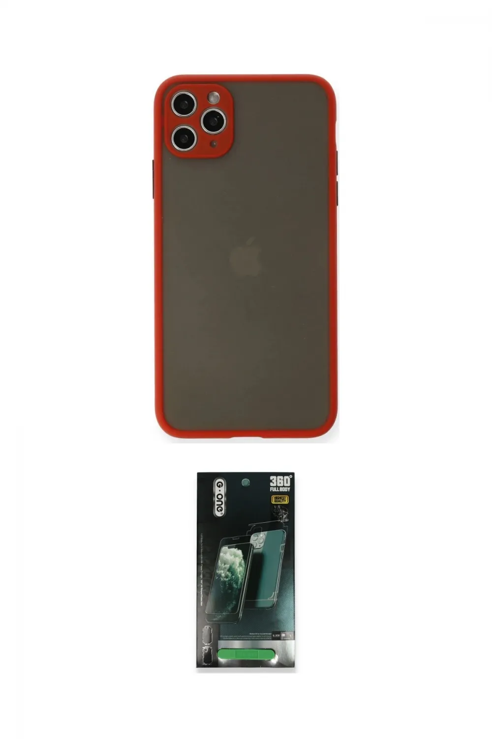ieg™ iPhone 11 Pro Max Kılıf Ahenk Çizgi Serisi - Şeffaf 360 Full Body Arka Koruyucu