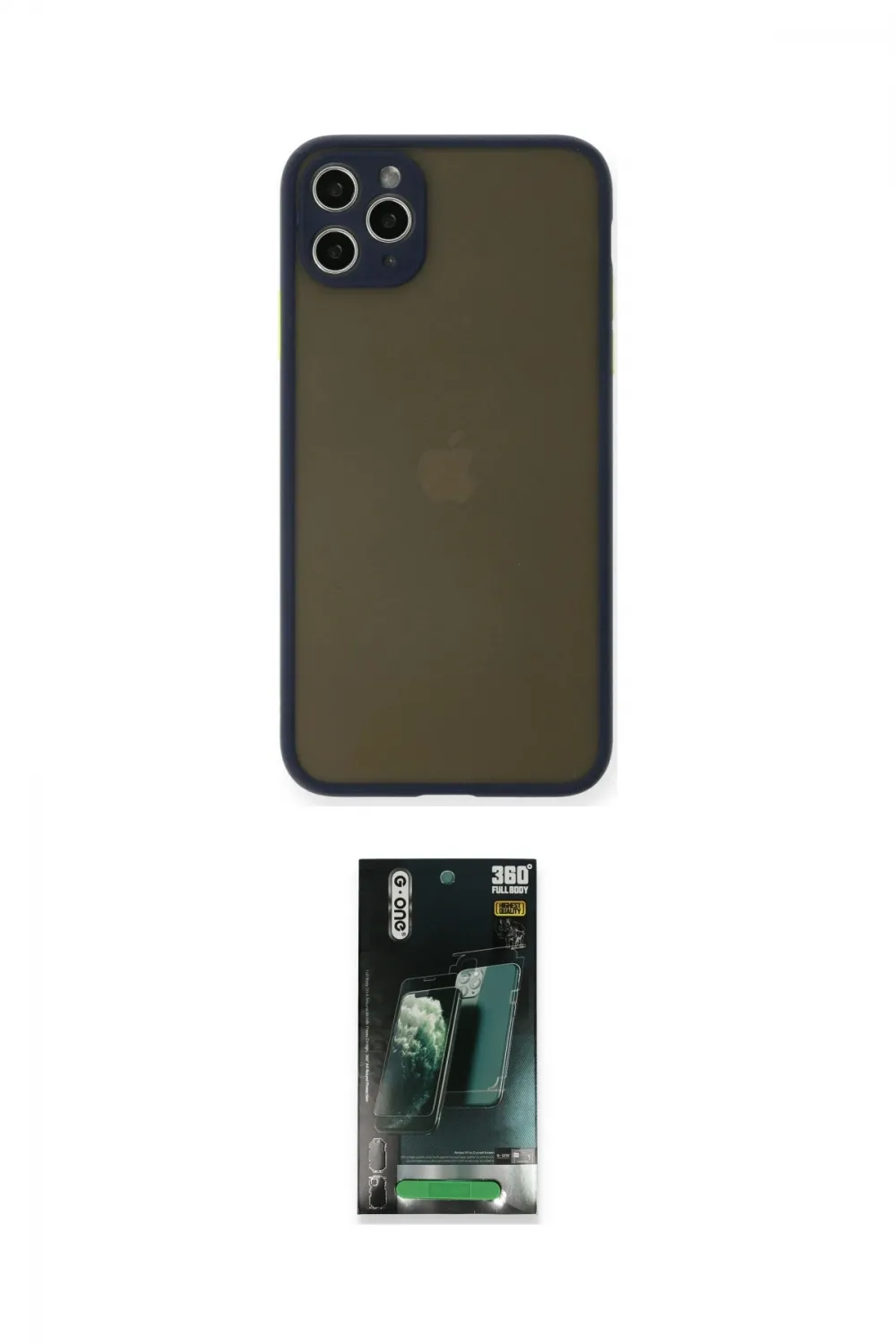 ieg™ iPhone 11 Pro Max Kılıf Ahenk Çizgi Serisi - Şeffaf 360 Full Body Arka Koruyucu