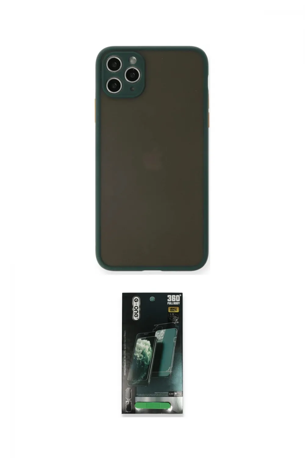 ieg™ iPhone 11 Pro Max Kılıf Ahenk Çizgi Serisi - Şeffaf 360 Full Body Arka Koruyucu