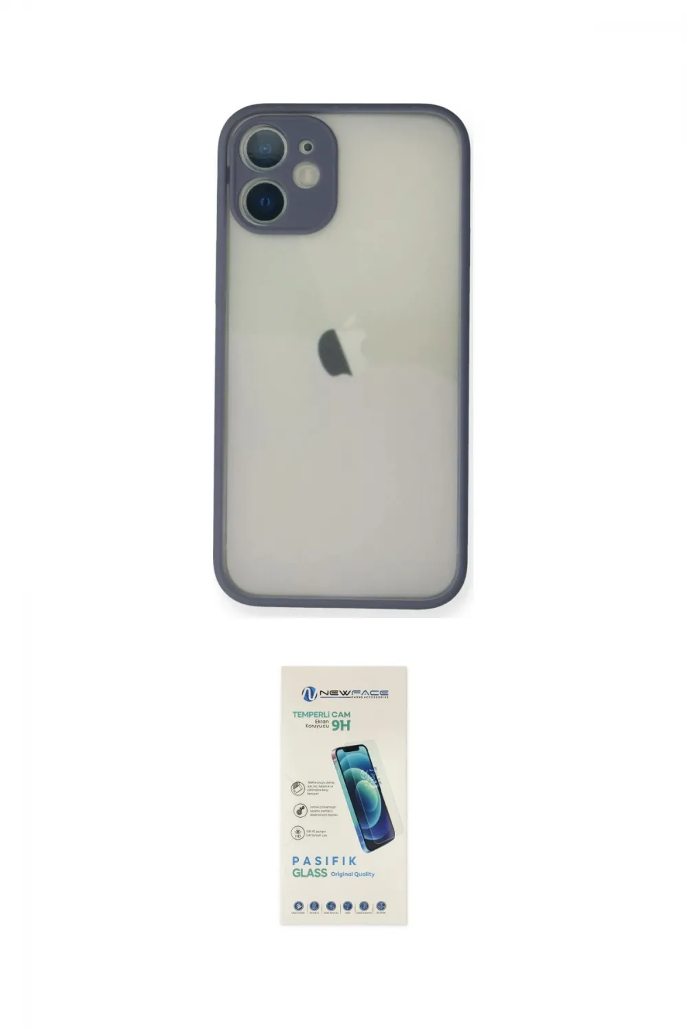 ieg™ iPhone 11 Pro Max Kılıf Ahenk Çizgi Serisi - Şeffaf Pasifik Cam Ekran Koruyucu