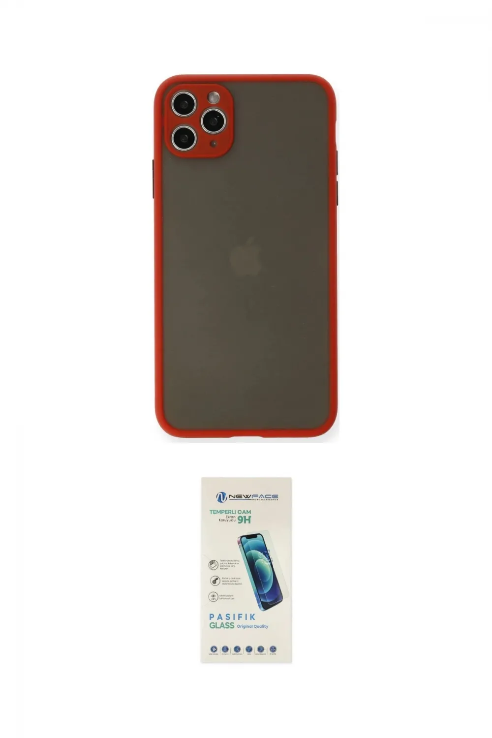 ieg™ iPhone 11 Pro Max Kılıf Ahenk Çizgi Serisi - Şeffaf Pasifik Cam Ekran Koruyucu