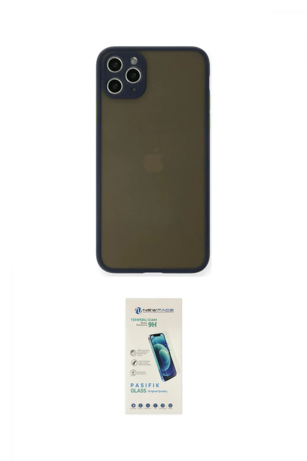 ieg™ iPhone 11 Pro Max Kılıf Ahenk Çizgi Serisi - Şeffaf Pasifik Cam Ekran Koruyucu