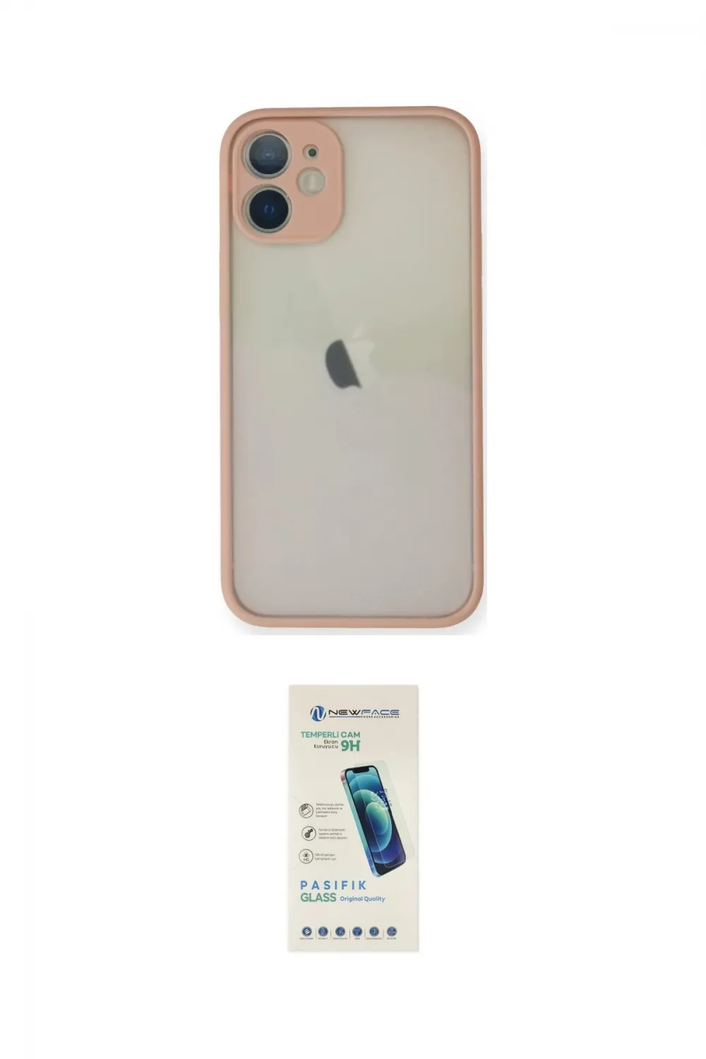 ieg™ iPhone 11 Pro Max Kılıf Ahenk Çizgi Serisi - Şeffaf Pasifik Cam Ekran Koruyucu