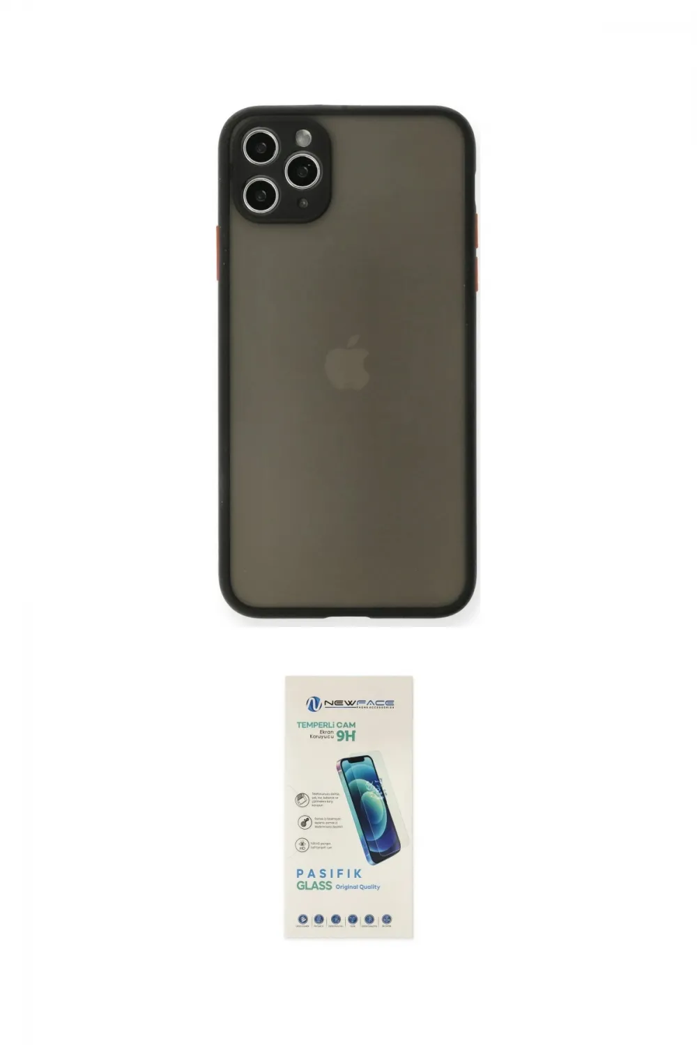 ieg™ iPhone 11 Pro Max Kılıf Ahenk Çizgi Serisi - Şeffaf Pasifik Cam Ekran Koruyucu