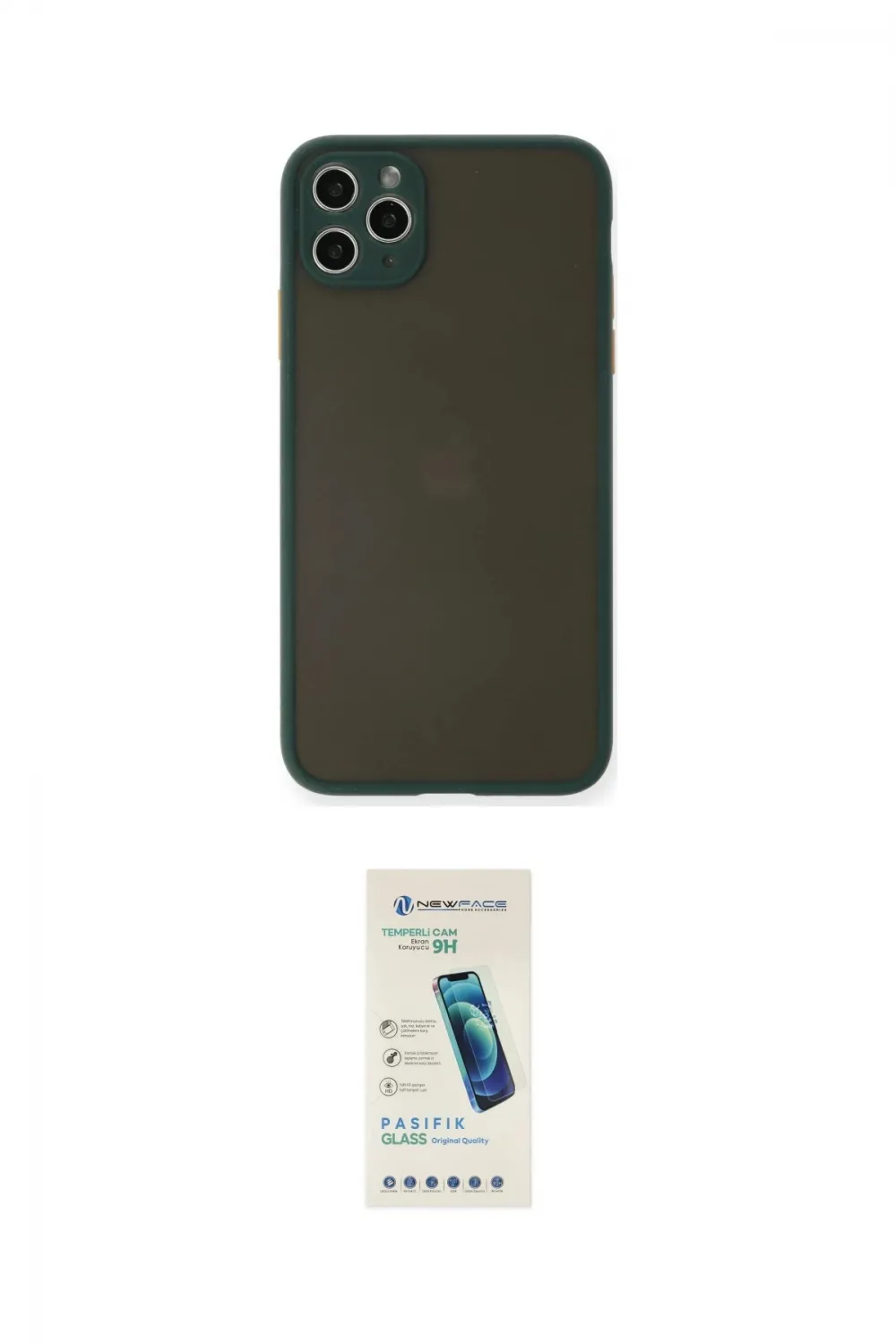 ieg™ iPhone 11 Pro Max Kılıf Ahenk Çizgi Serisi - Şeffaf Pasifik Cam Ekran Koruyucu
